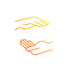 Two Hands Holding Something Gradient Linear Icon