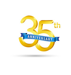 35th Golden Anniversary Logo With Blue Ribbon