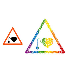 Dotted Pacemaker Warning Collage Icon Of Bright