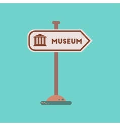 Flat Icon On Background Museum Sign