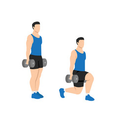 Man Doing Dumbbell Walking Lunges Exercise