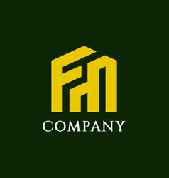 F M Letter House Construction Property Logo