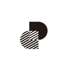 Letter Dp Stripes Shadow Abstract Logo