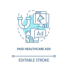 Paid Healthcare Ads Turquoise Concept Icon