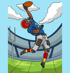 American Football Colored Cartoon