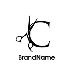 Luxury Initial C Scissors Logo