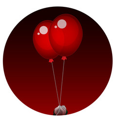 Two Red Balloons On Red Gradient Background