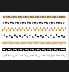 Animal Paw Prints Stripe Border Divider