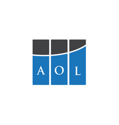 Aol Letter Logo Design On Black Background