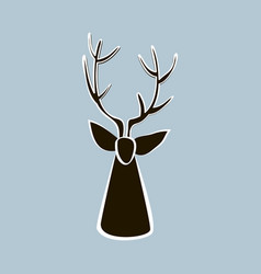 Black And White Red Deer Head Outline Silhouette