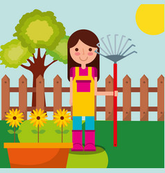 Girl Gardener Farm