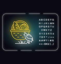 Manna And Quail Bible Story Neon Light Icon Bread