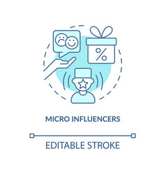 Micro Influencers Turquoise Concept Icon