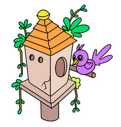 A Little Bird Perched In An Aviary Doodle Icon