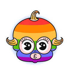 Funny Baby Head In Lgbt Gay Rainbow Mask Print