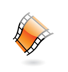 Orange Glossy Film Reel Icon