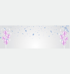 Party Balloons Light Pink Confetti And Flag