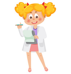 Scientist Girl Wearing Lab Coat