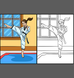 Taekwondo Coloring Page Colored