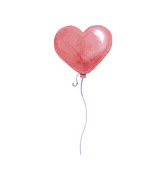 Watercolor Red Heart Balloon