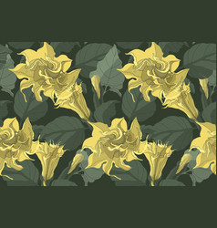 Floral Seamless Pattern Datura Yellow