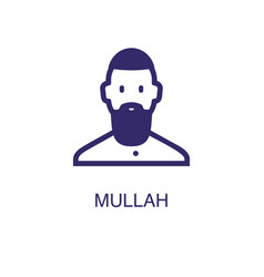 Mullah Element In Flat Simple Style On White