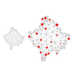 Polygonal Network Mesh Kosovo Map