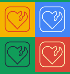 Pop Art Line Broken Heart Or Divorce Icon