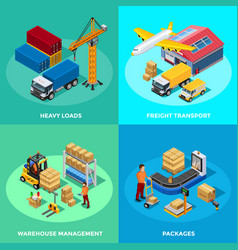 Warehouse Isometric 2x2 Icons Set