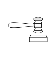 Judge Gavel And Soundboard Icon Outline Style