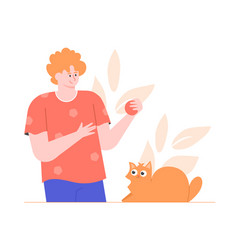 Man With A Ball And A Ginger Cat