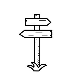 A Road Sign With Directions Doodle