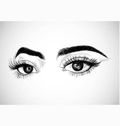 Beautiful Hand Drawn Women Eyes Sketch Design