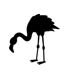 Black Flamingo Standing Silhouette