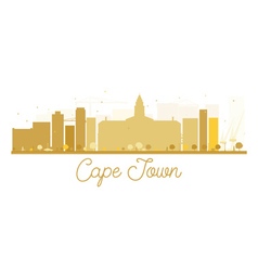 Cape Town City Skyline Golden Silhouette