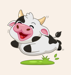 Cute Cow Cartoon Jumping