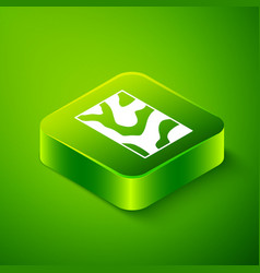 Isometric Wooden Beam Icon Isolated On Green