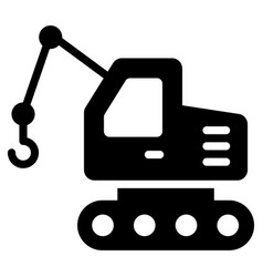 Loader Crane Glyph Icon Glyph Design