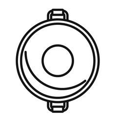 Wok Fry Pot Icon Outline Cooking Oil