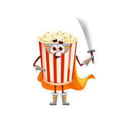 Cartoon Popcorn Defender Character With Sabre