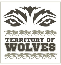 Retro Ornament - Running Wolves And Inscriptions