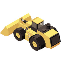 Isometric Slim Bulldozer Composition