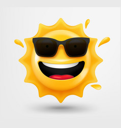 Laughing Sun Emoticon 3d Emoji Isolated On White