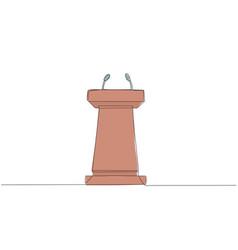 Single Continuous Line Drawing Podium With Two