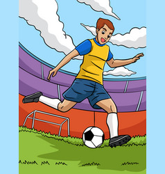 Soccer Sports Colored Cartoon