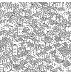 Tiled Old City Roofs Top View Seamless Pattern