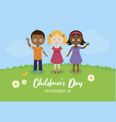 Children S Day Poster With Cute Kids