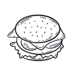 Hamburger Doodle Fast Food