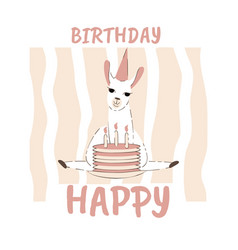 Happy Birthday Soft Colors Card With Llama