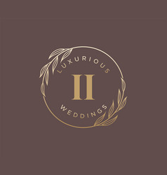 Ii Initials Letter Wedding Monogram Logos